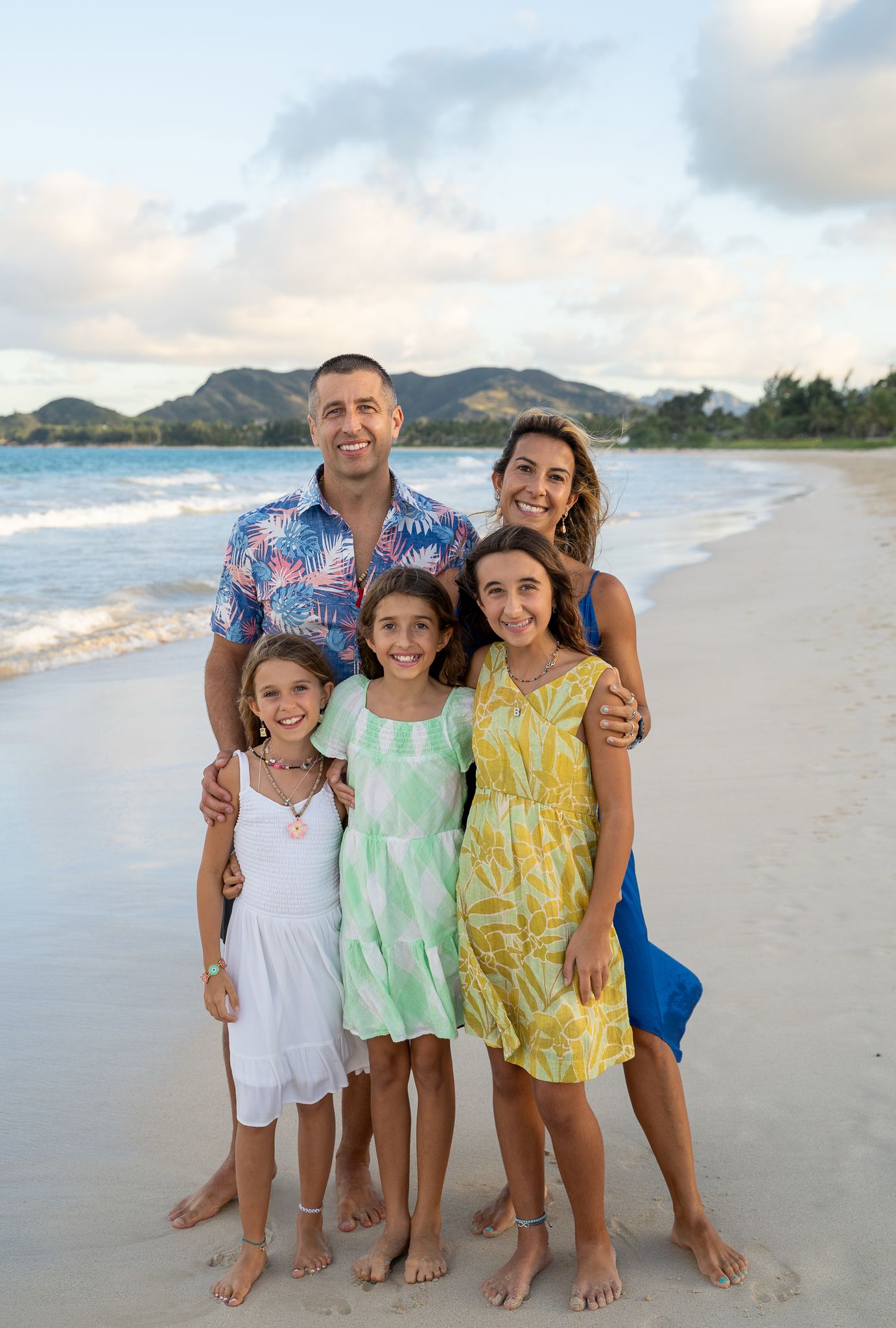 Richard C. Wilson with his wife and three daughters in Kailua, Hawaii